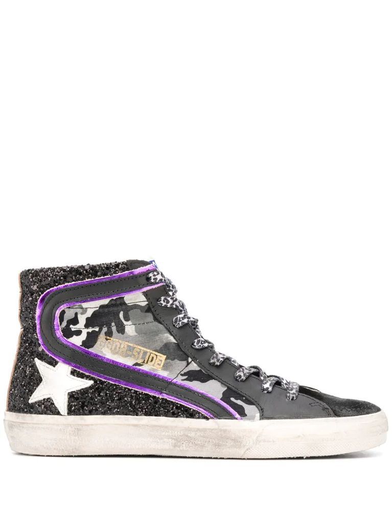 Superstar glittered high-top trainers