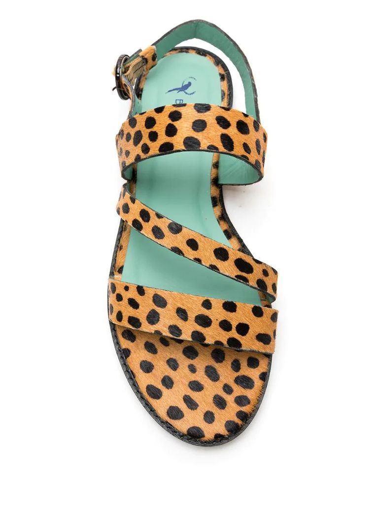 leopard print flat sandals