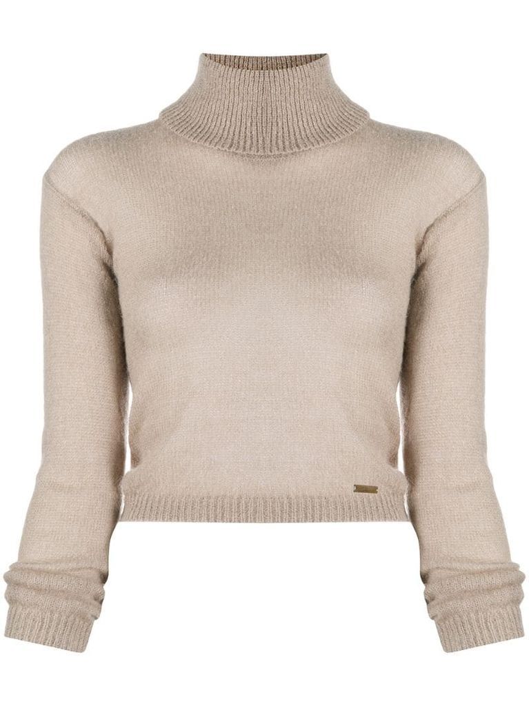 roll neck cropped jumper