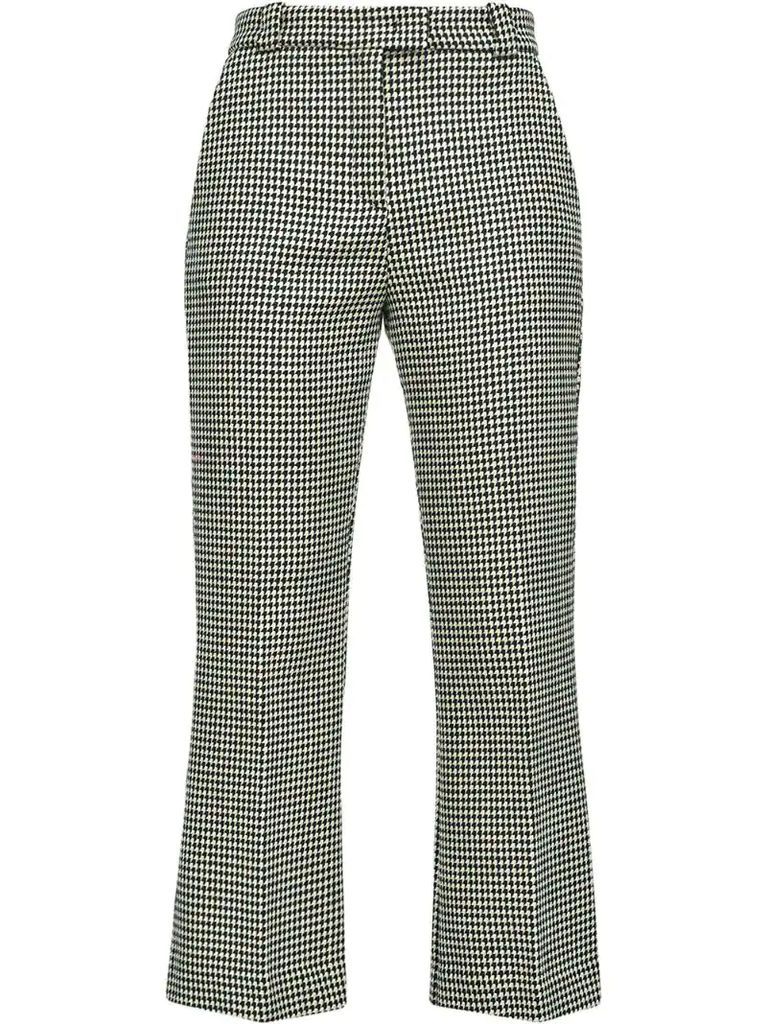 houndstooth slim trousers