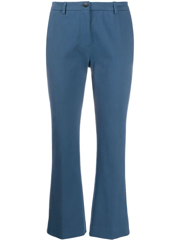 flared cropped trousers