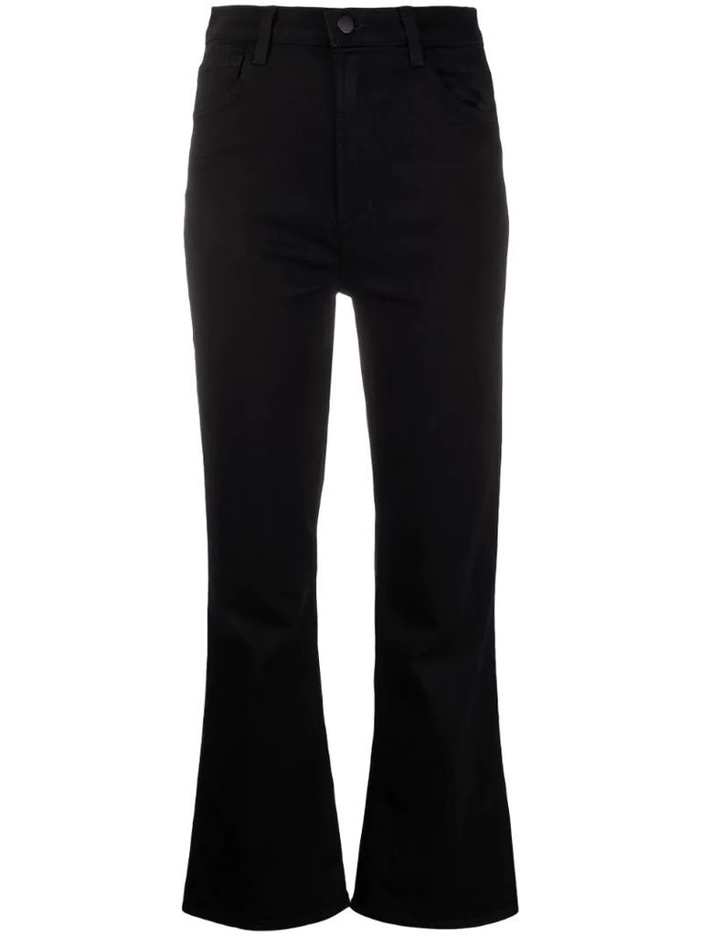 bell-flare cropped trousers