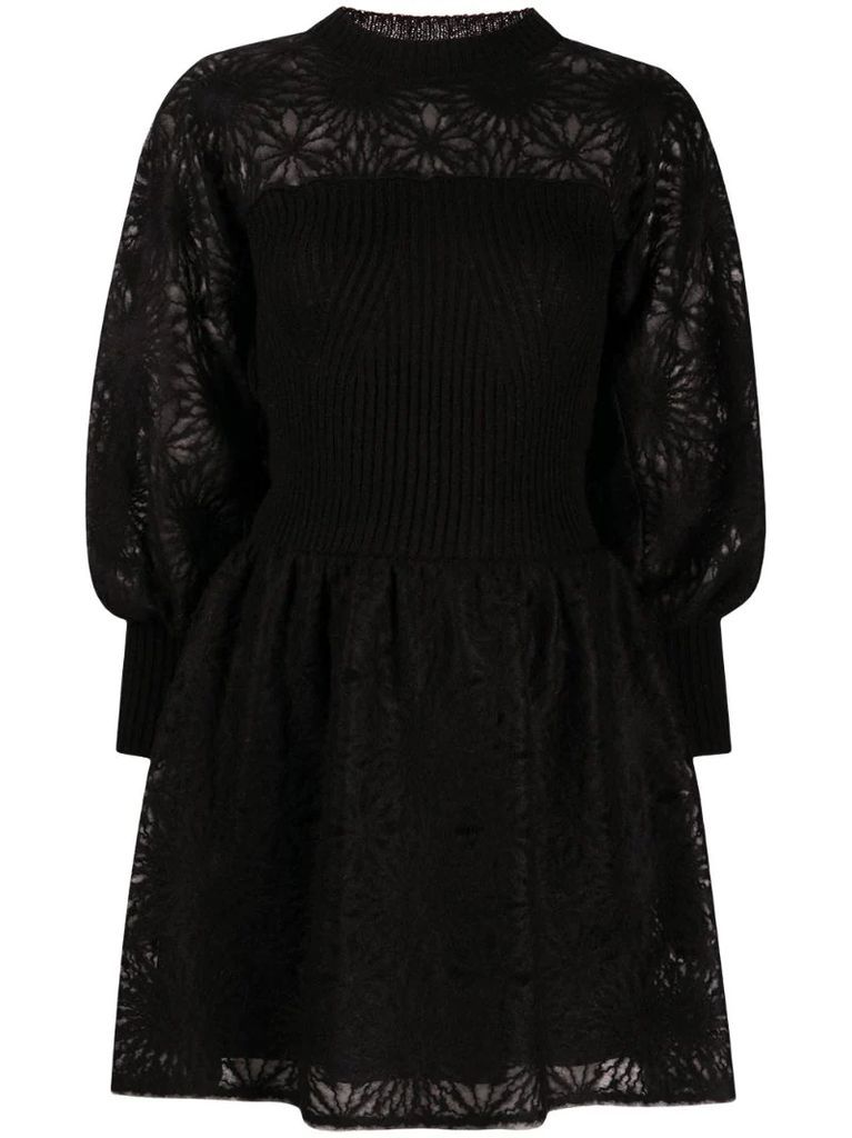 panel-knitted mini dress