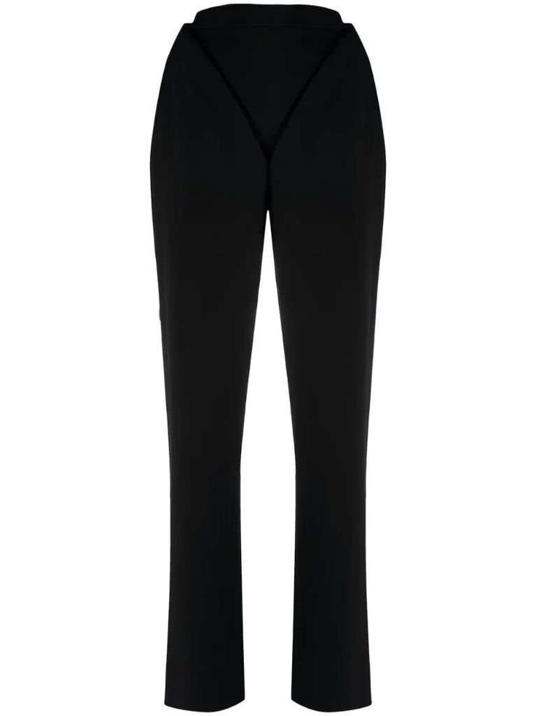 V construction tailored trousers