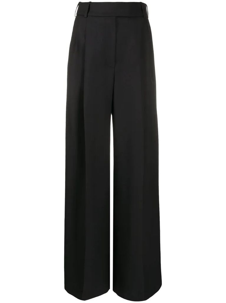 embellished wide leg trousers