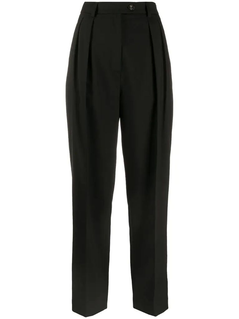 high-rise tailored trousers