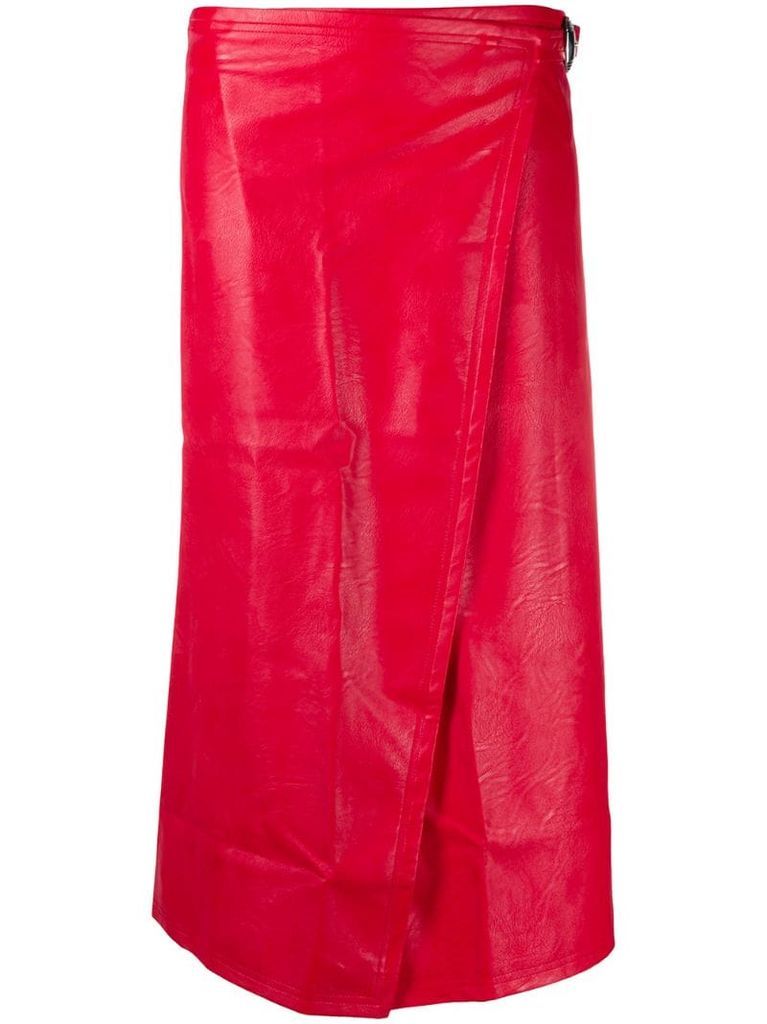 Vega faux-leather skirt