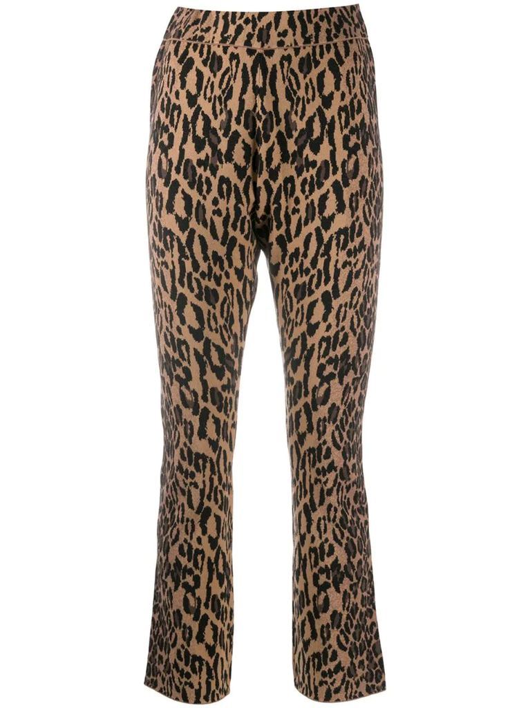 slim leopard trousers