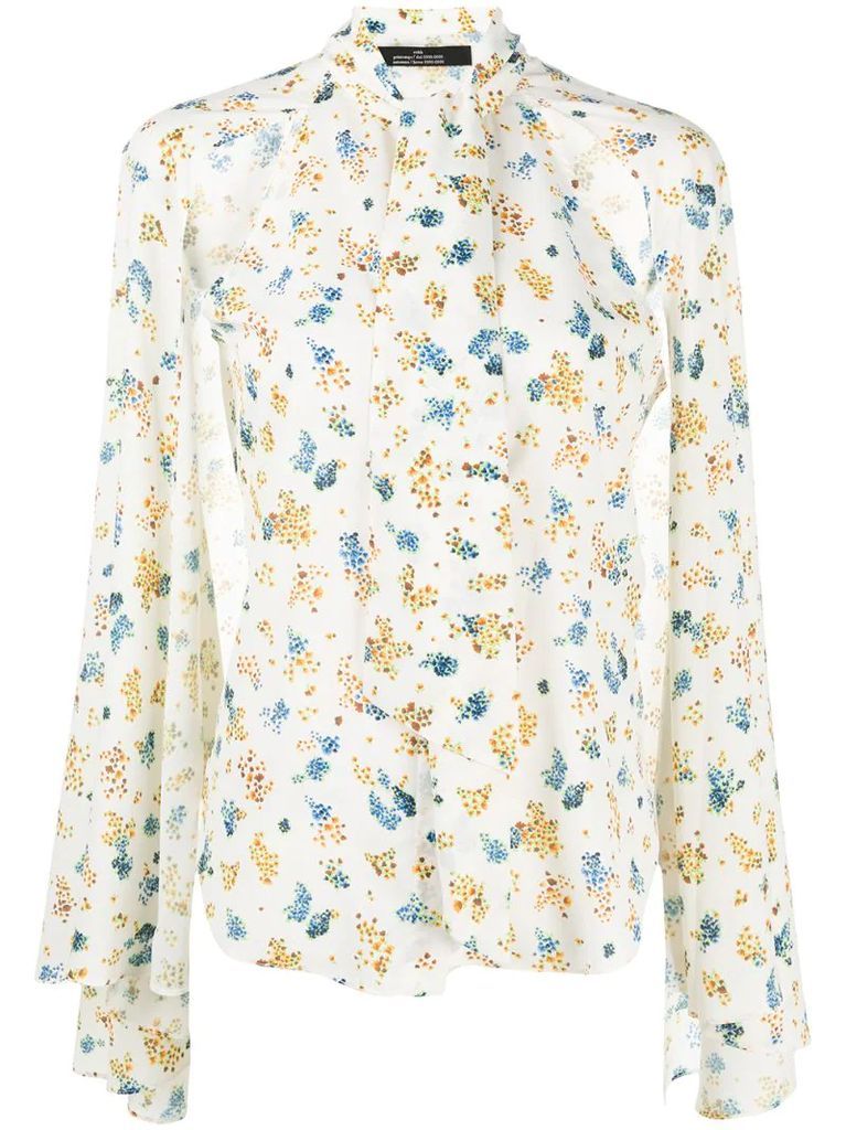 floral print cut-our blouse
