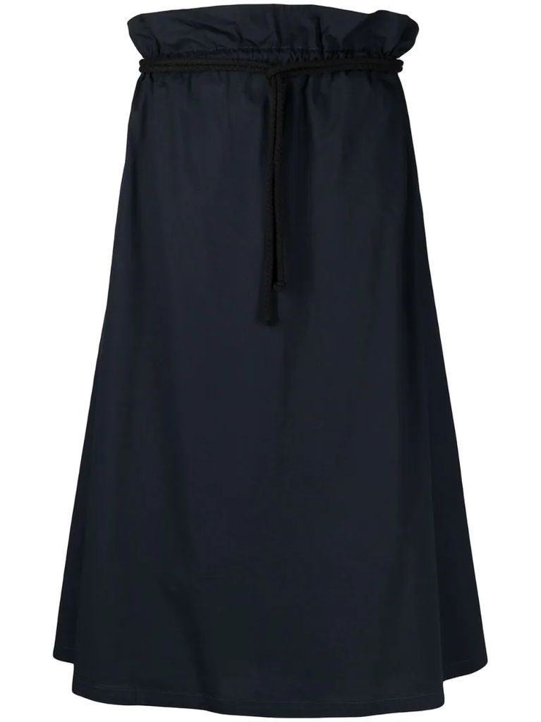 high-waisted A-line skirt