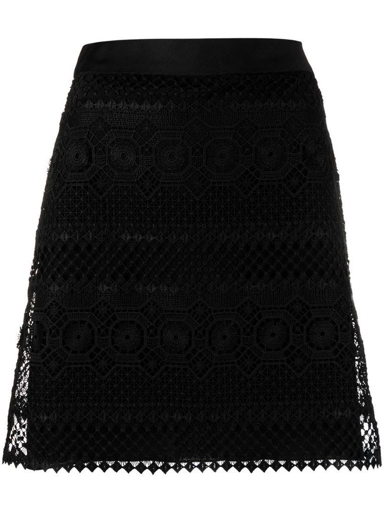 crochet layered mini skirt
