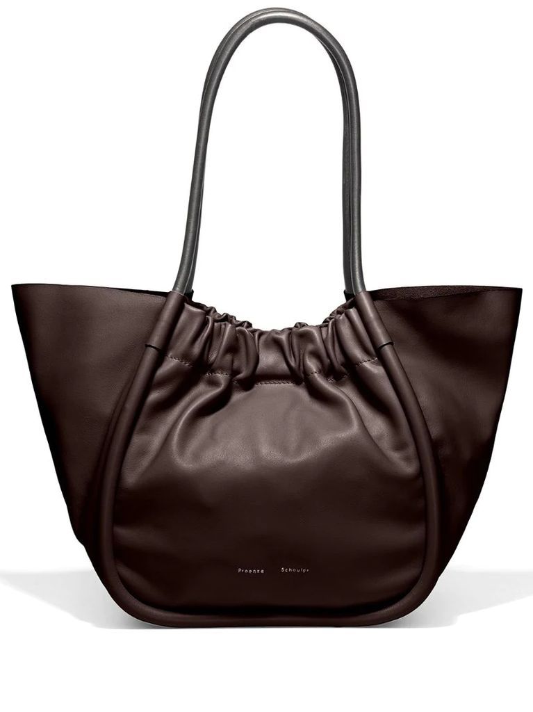 L ruched tote bag