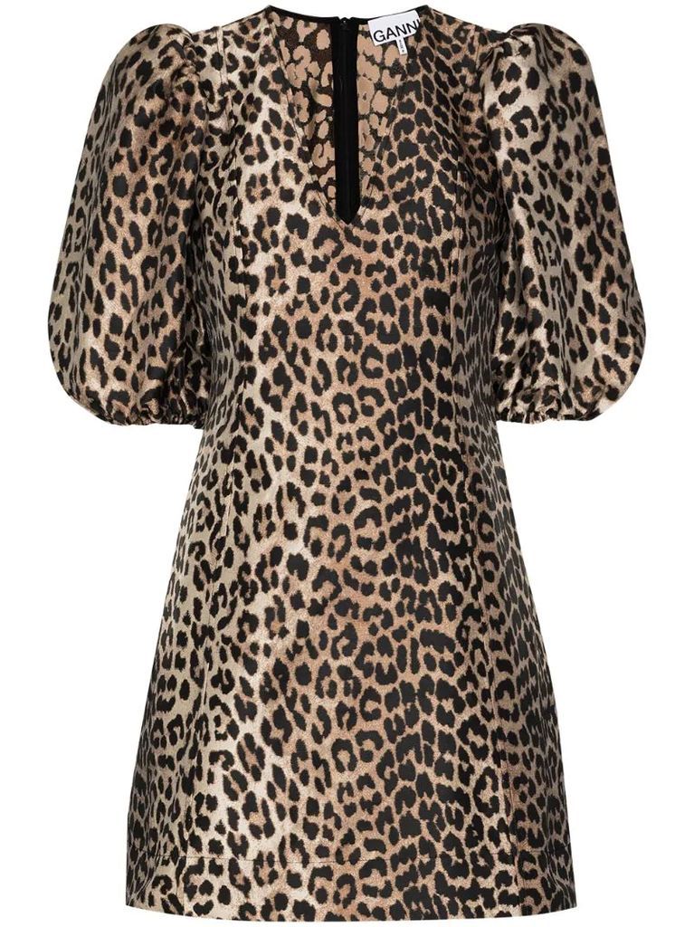 leopard-print mini dress