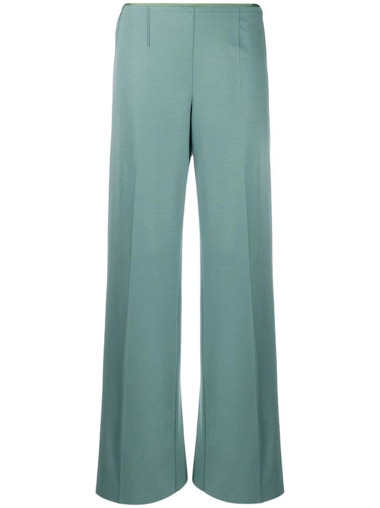 low-waist straight trousers