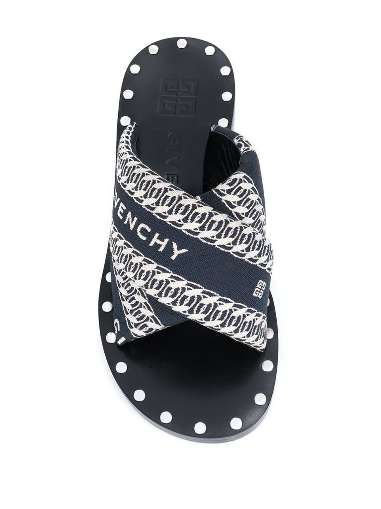 logo-print 70mm block-heel sandals