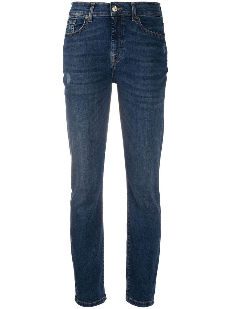 high-rise slim-fit jeans