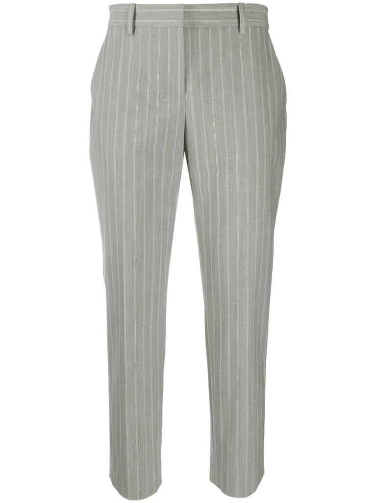 tailored cropped pinstripe trousers