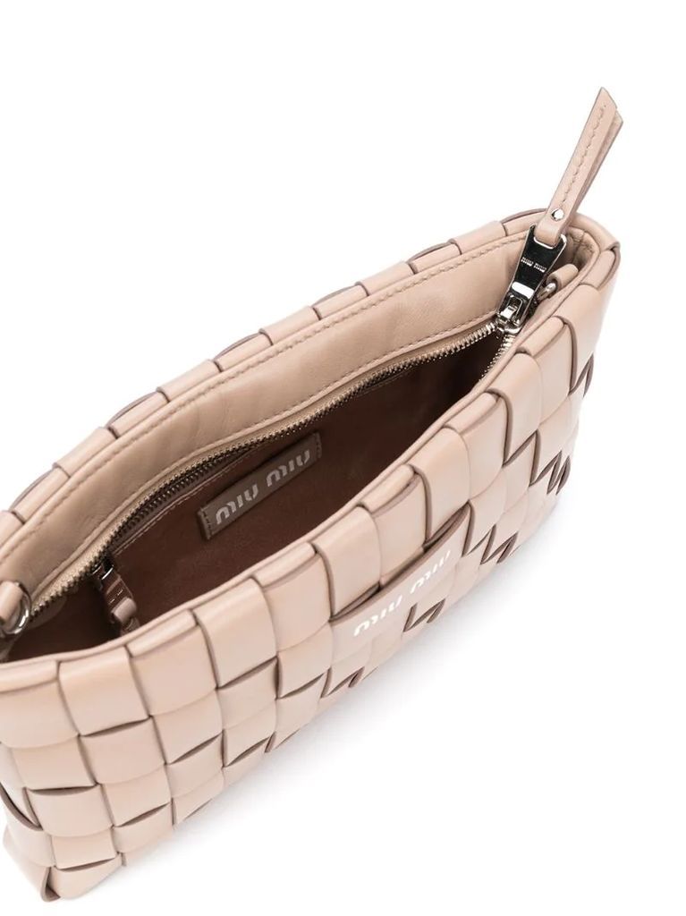 woven leather clutch bag