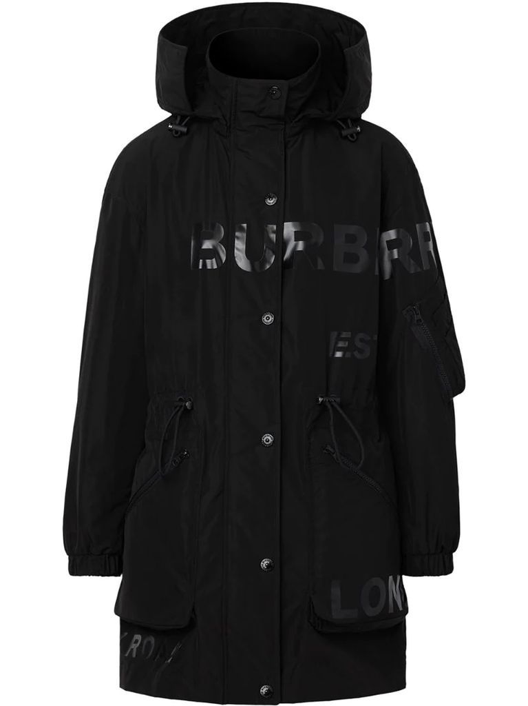 logo print raincoat