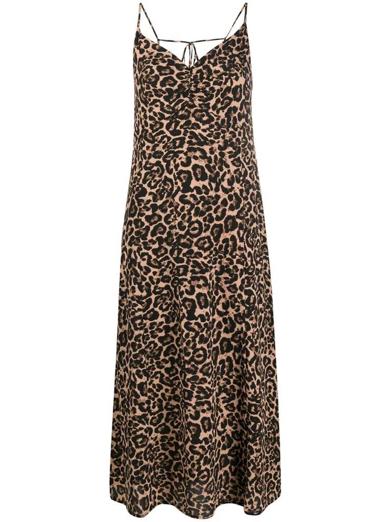 Asta leopard print slip dress