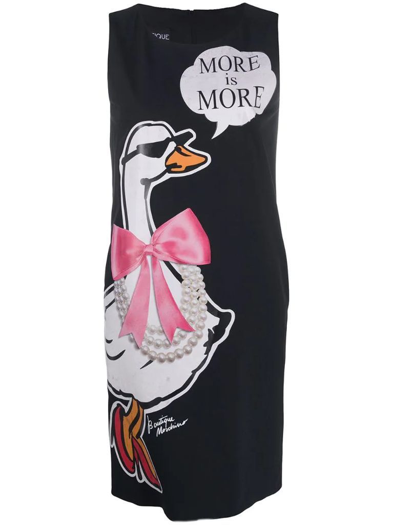 swan print midi dress