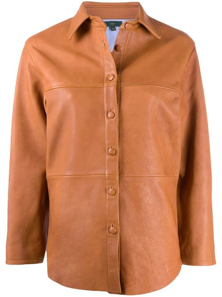 leather shirt jacket