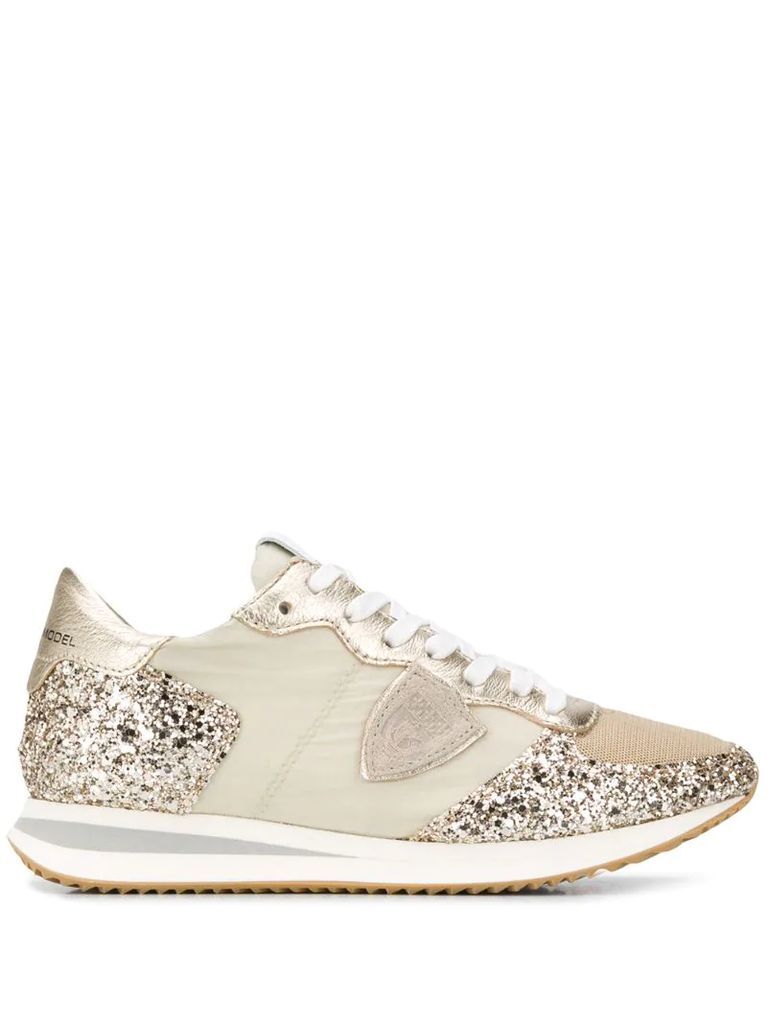 glitter-panelled sneakers