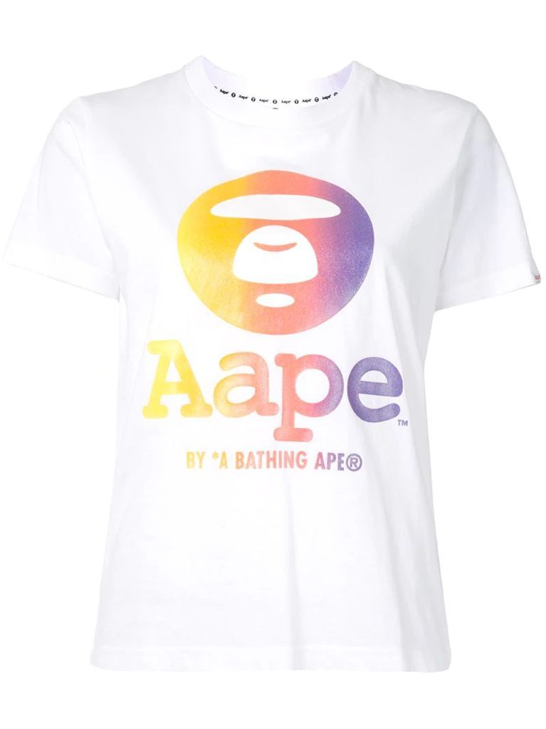 short sleeve gradient logo T-shirt