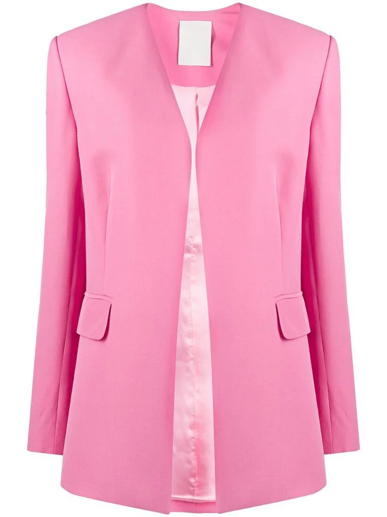 collarless open-front blazer