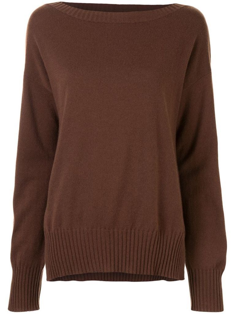 rib-trimmed cashmere jumper