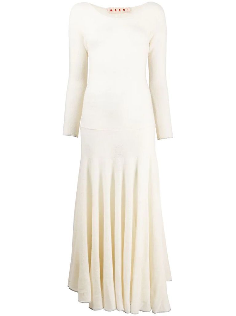 cashmere pleated long dress
