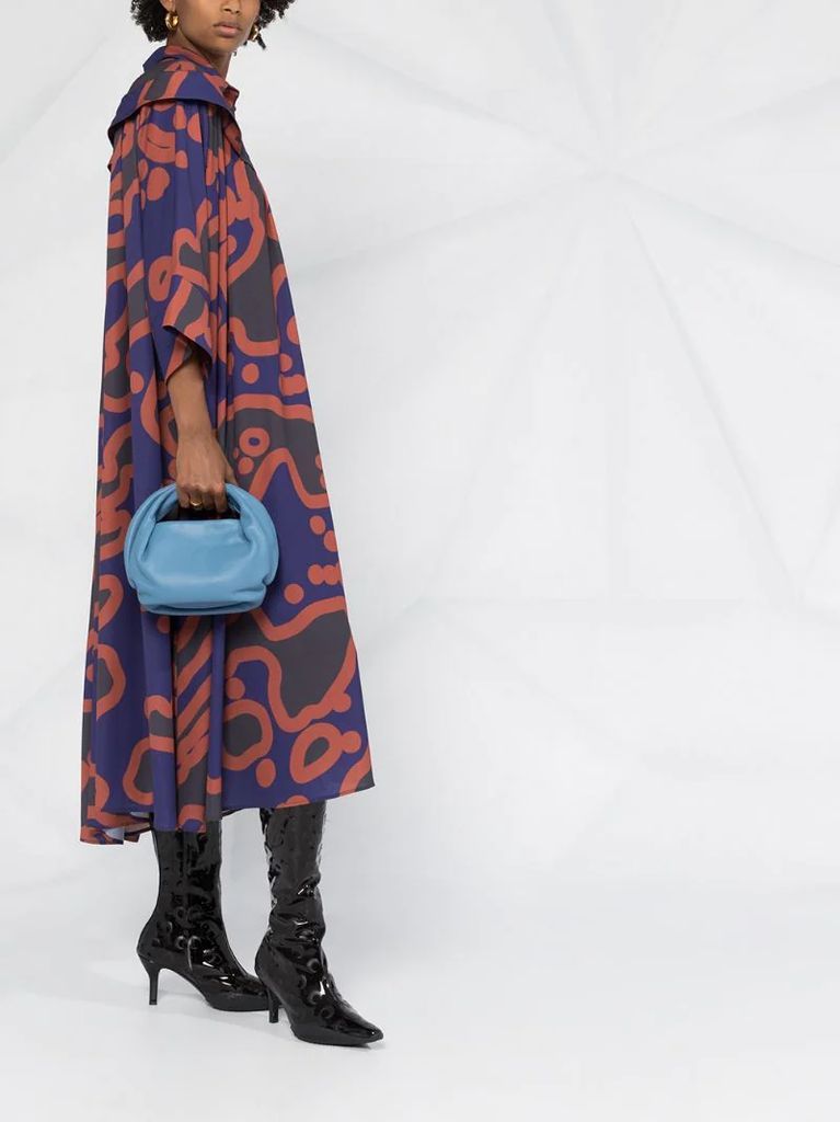 abstract-print smock dress