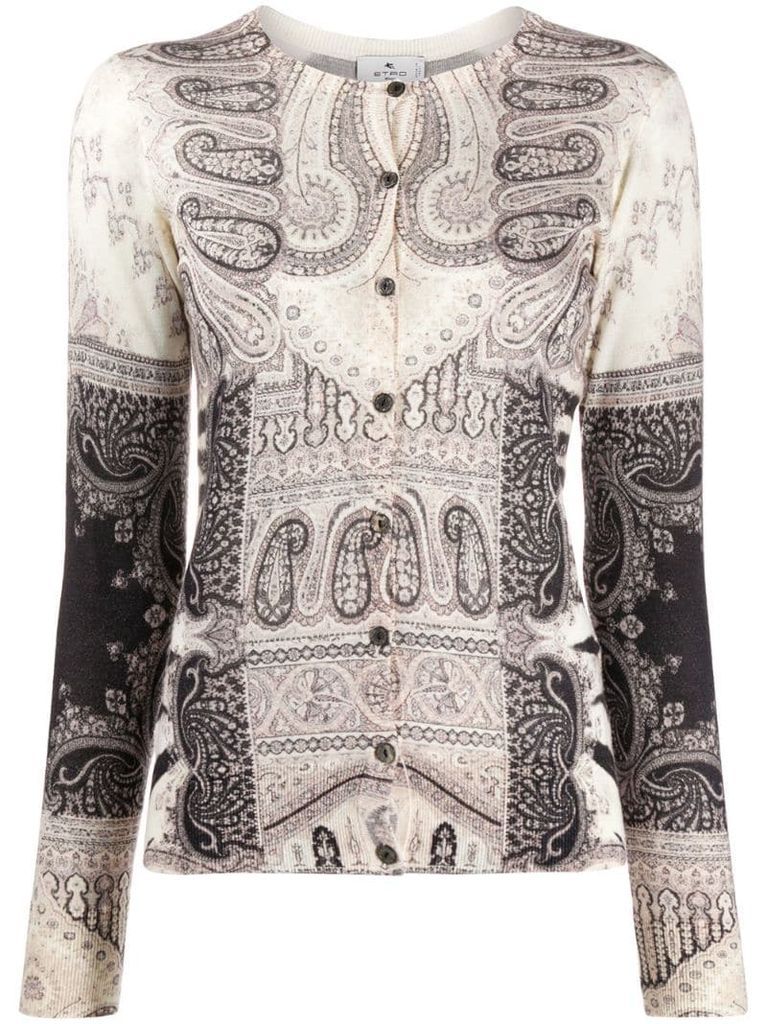 paisley print knitted jumper