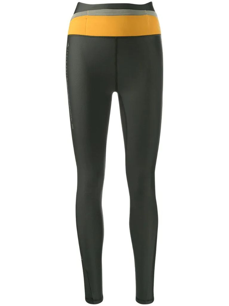 contrast-panel fitted leggings