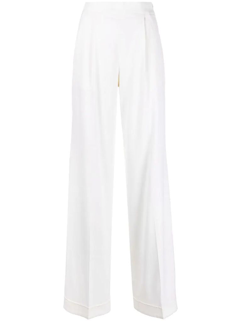 pressed-crease palazzo trousers