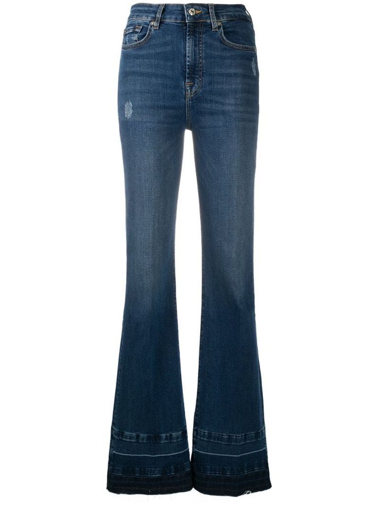 flared high-waisted jeans