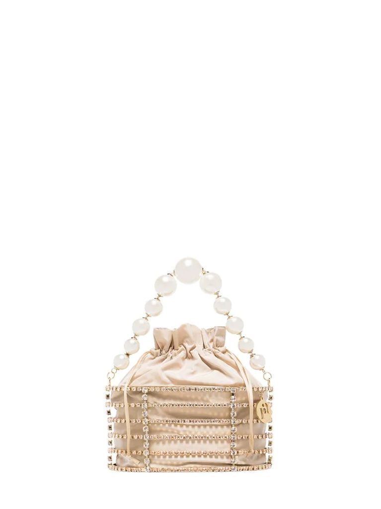 caged crystal-embellished mini bag