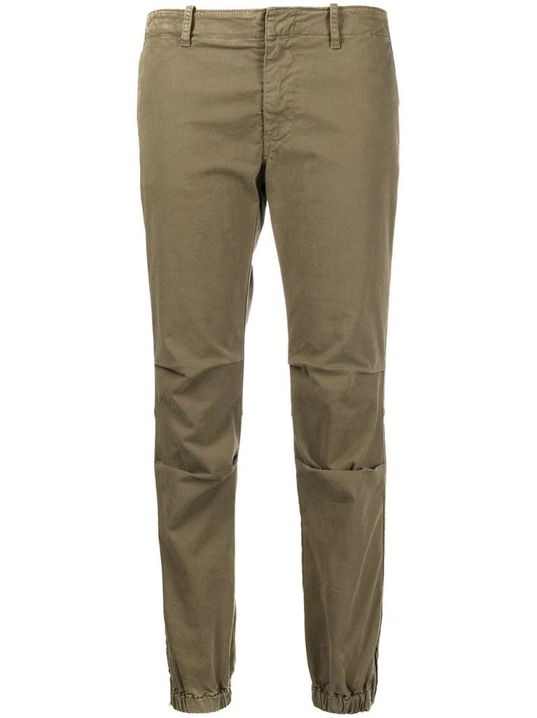 low-waist ankle-zip trousers
