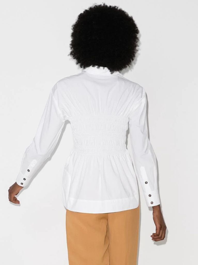 ruched-waist buttoned shirt