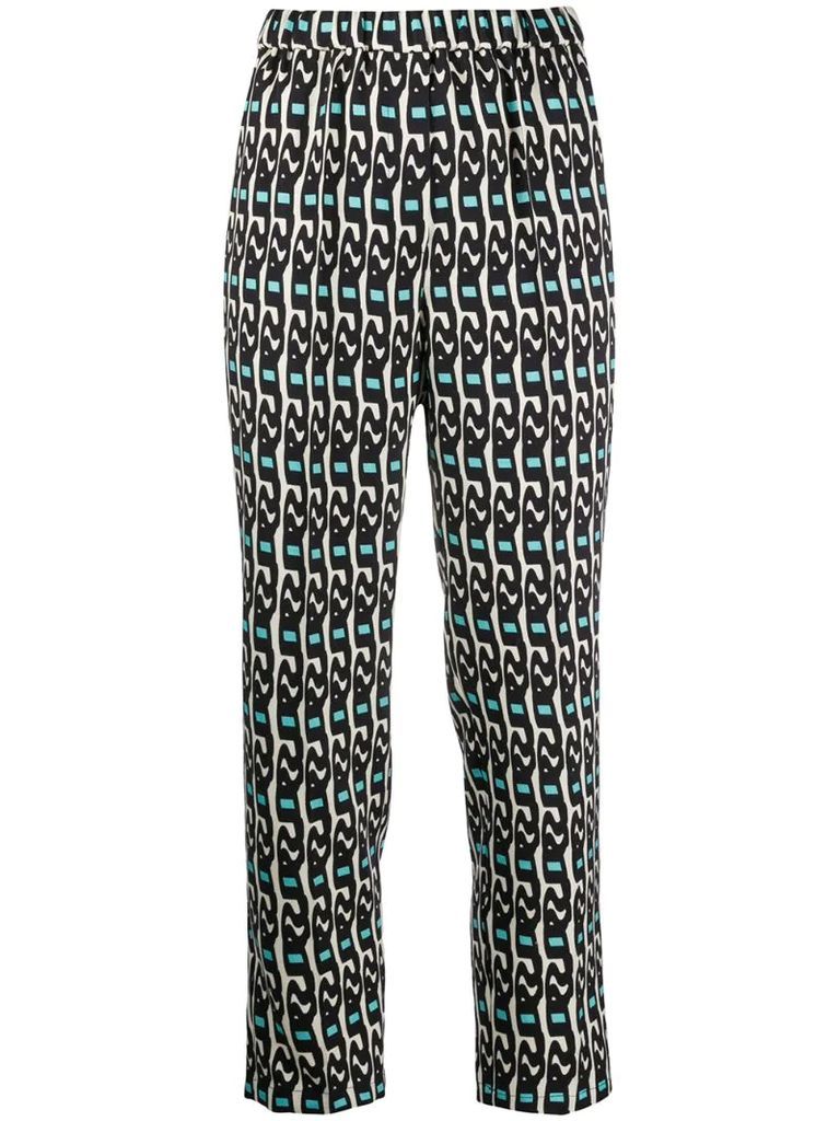 geometric print tailored trousers