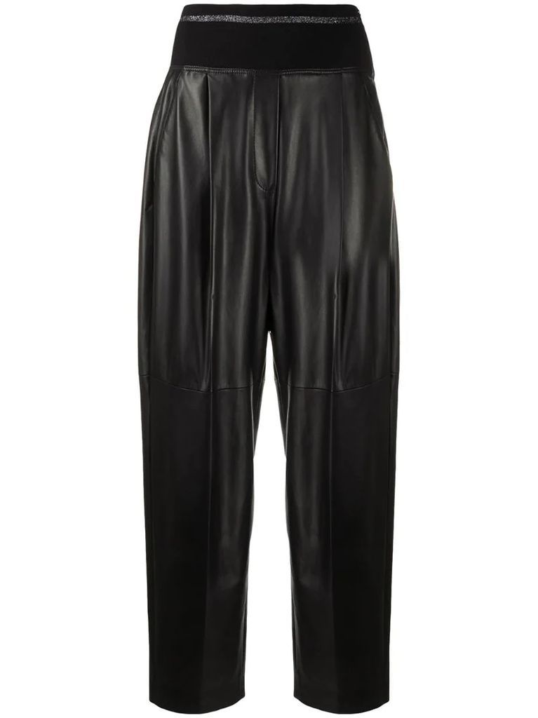 elasticated pleat trousers