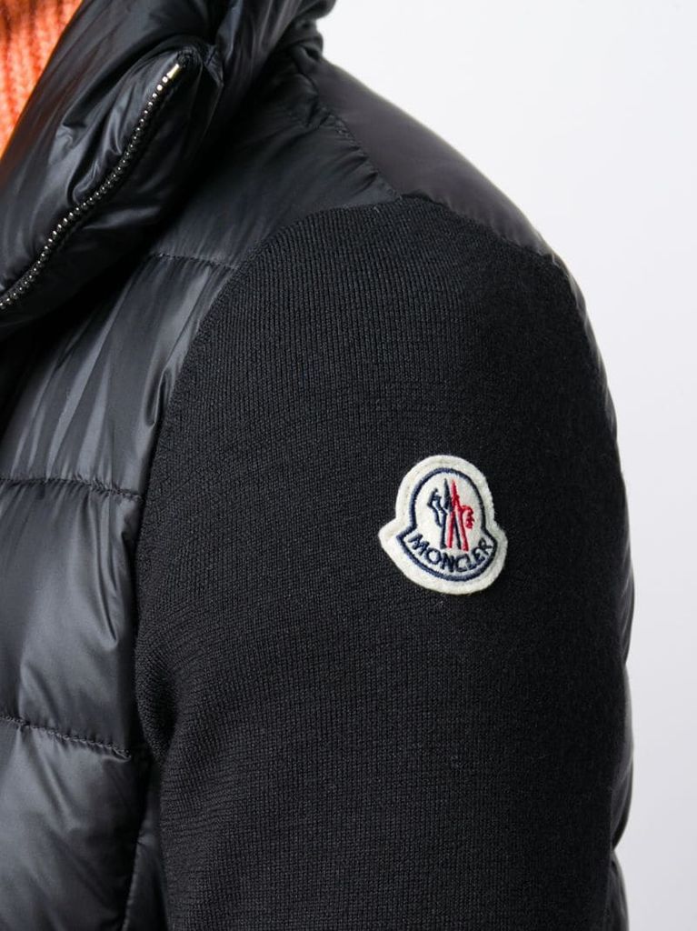 logo-patch padded coat