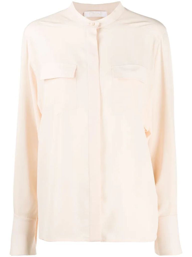 semi-sheer silk shirt