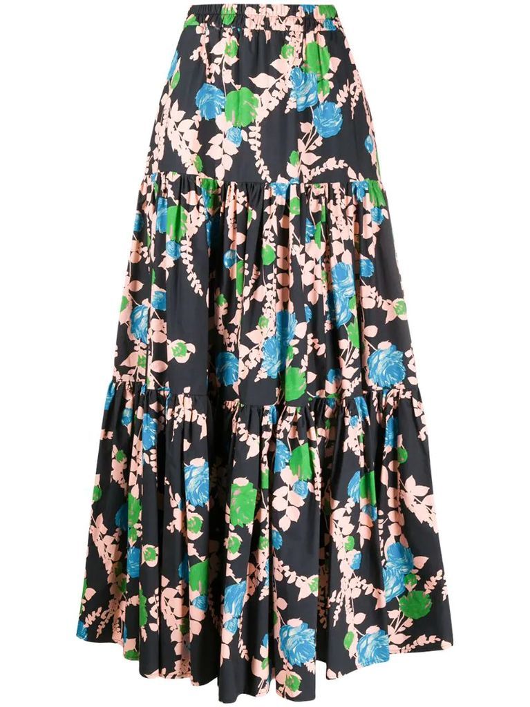Big floral print skirt