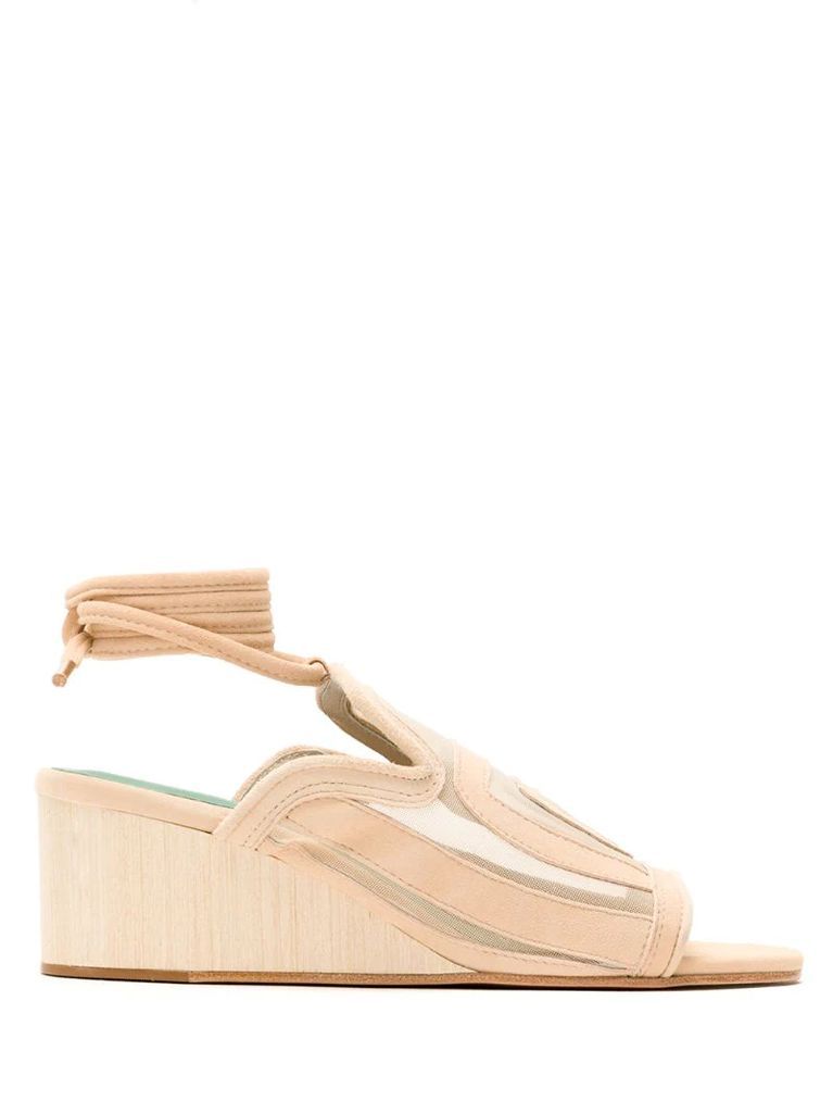 panelled wedge sandals