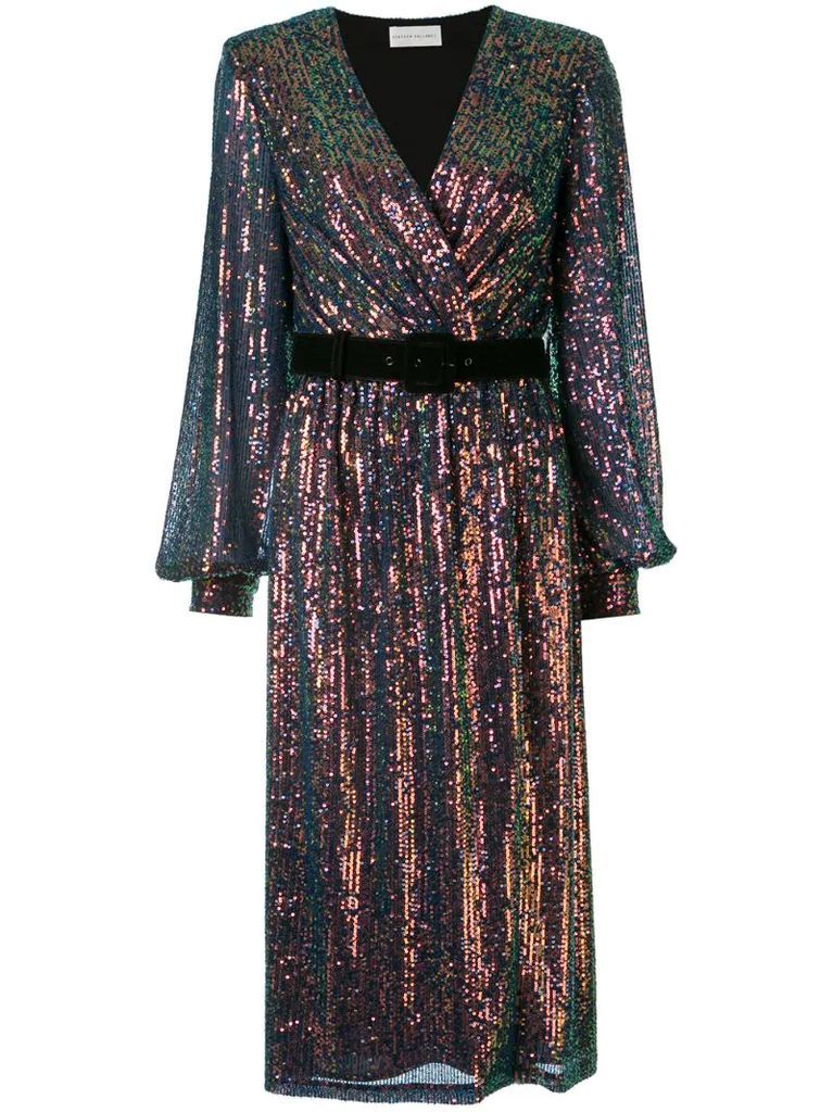 sequin embellished midi-dress