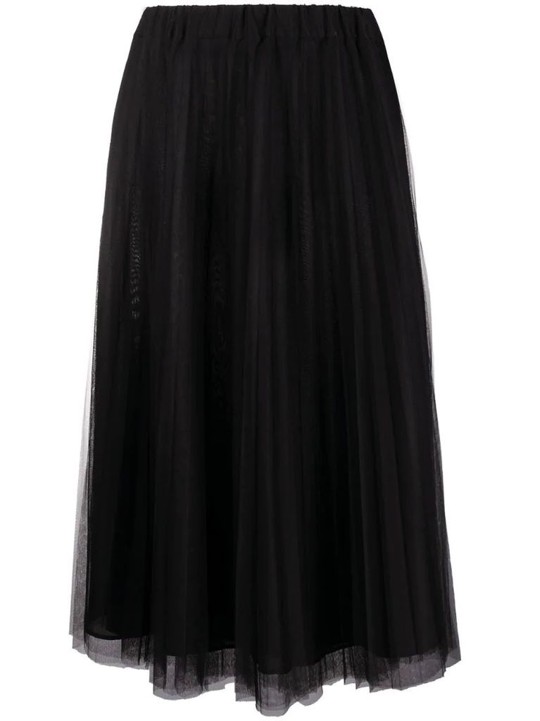 Parallel pleated maxi skirt