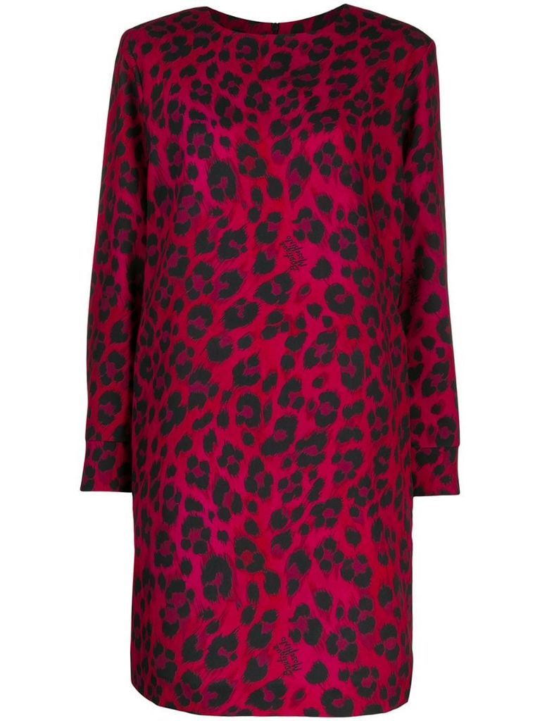 leopard pattern mini dress