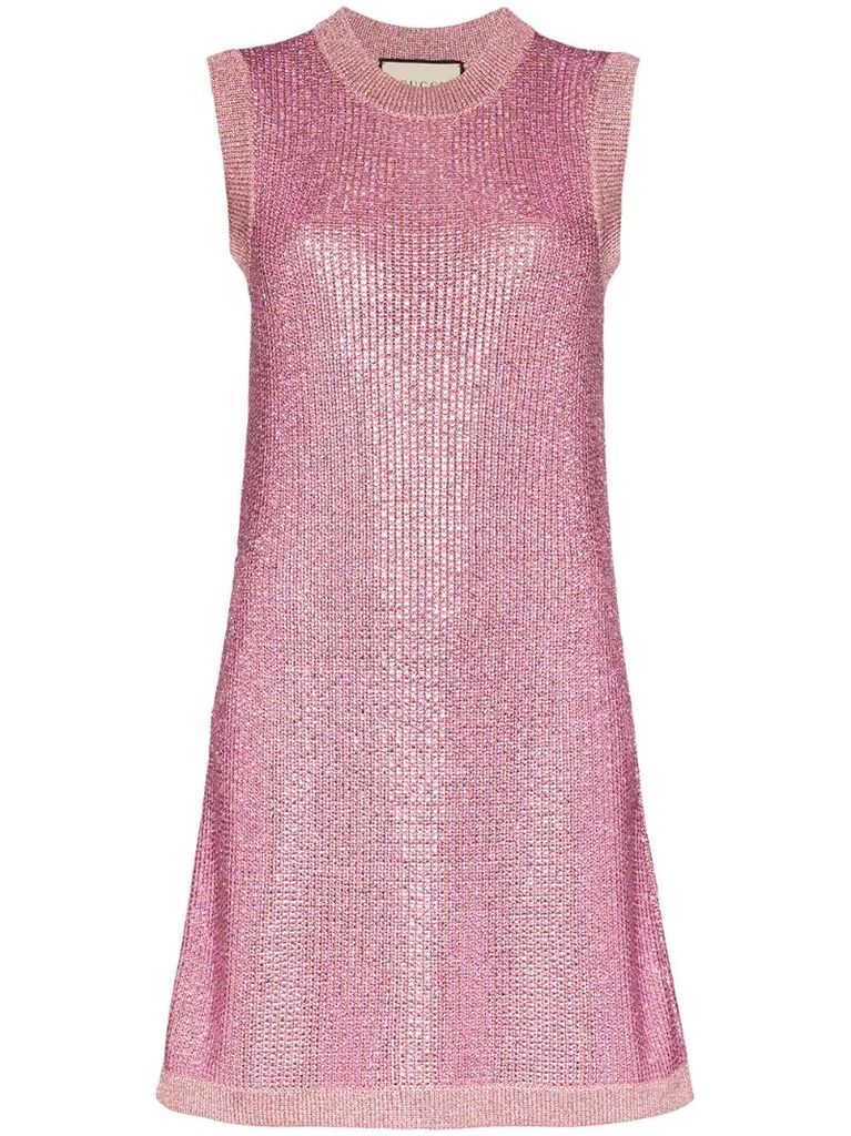 Strass crystal knit tunic dress