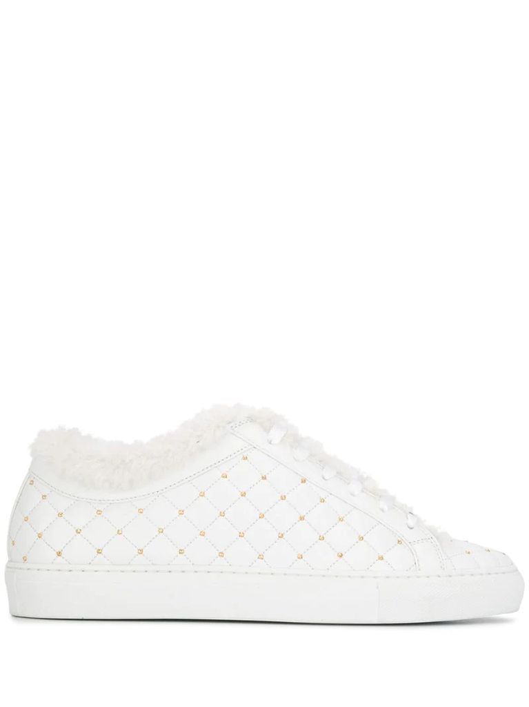embellished quilted sneakers